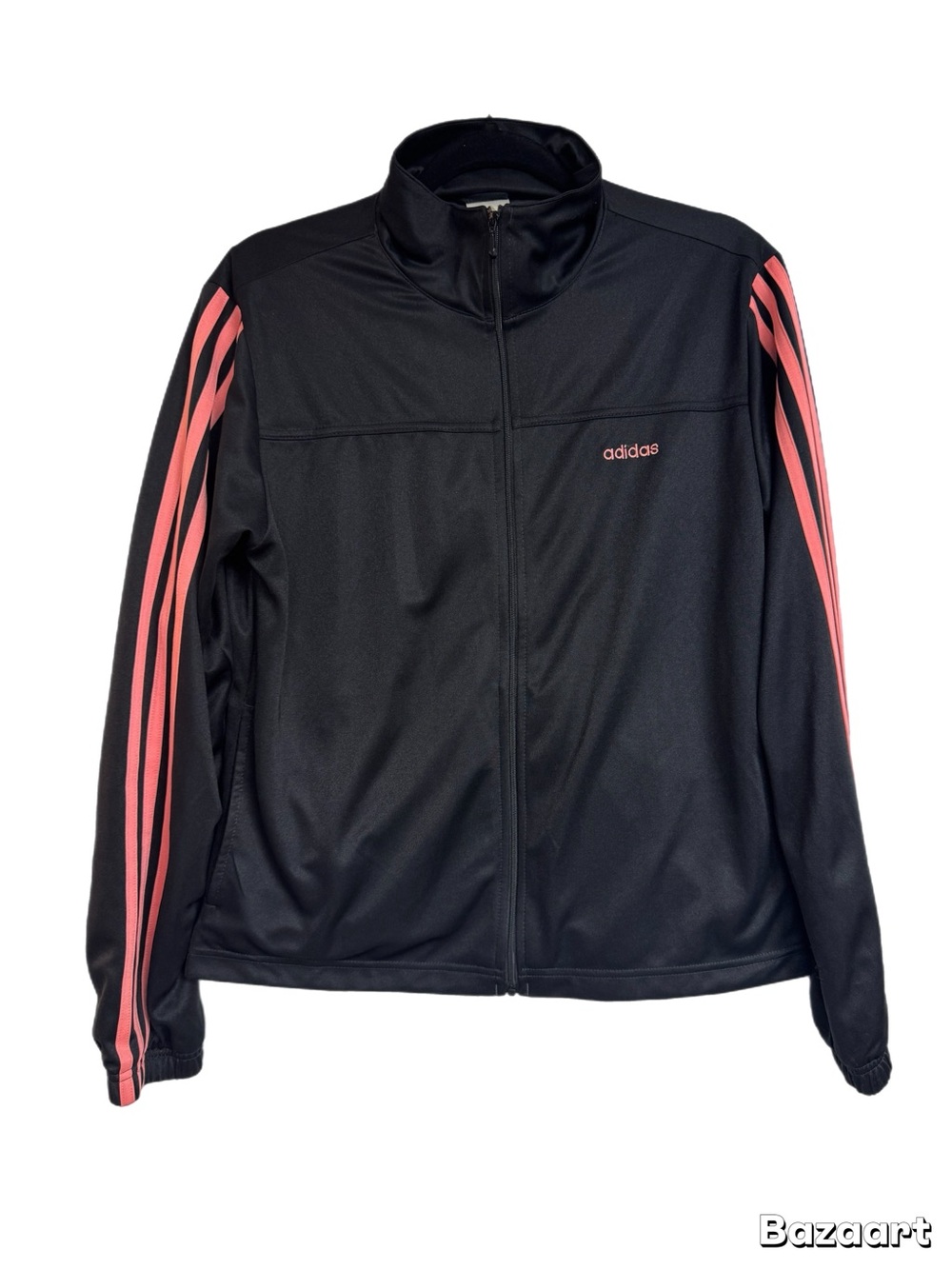 adidas Black with pink Full-Zip Track Jacket Womens M